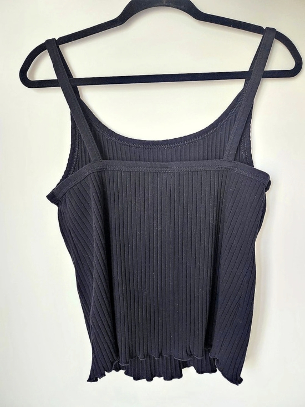 Black Ribbed Tank Top - Picture 3 of 4